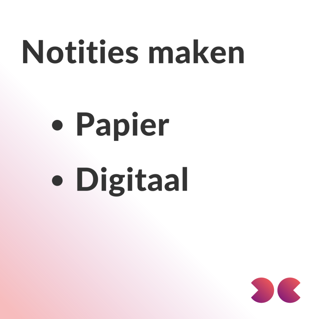 Note taking coaching session